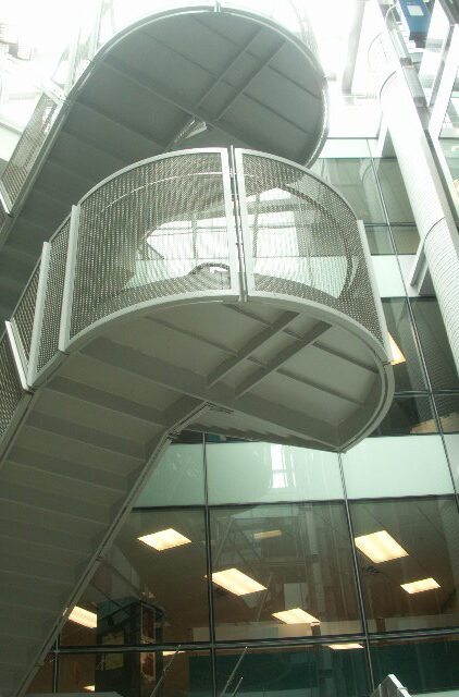 Custom shaped steel staircase and handrails - The Terrace - Elliott Engineering