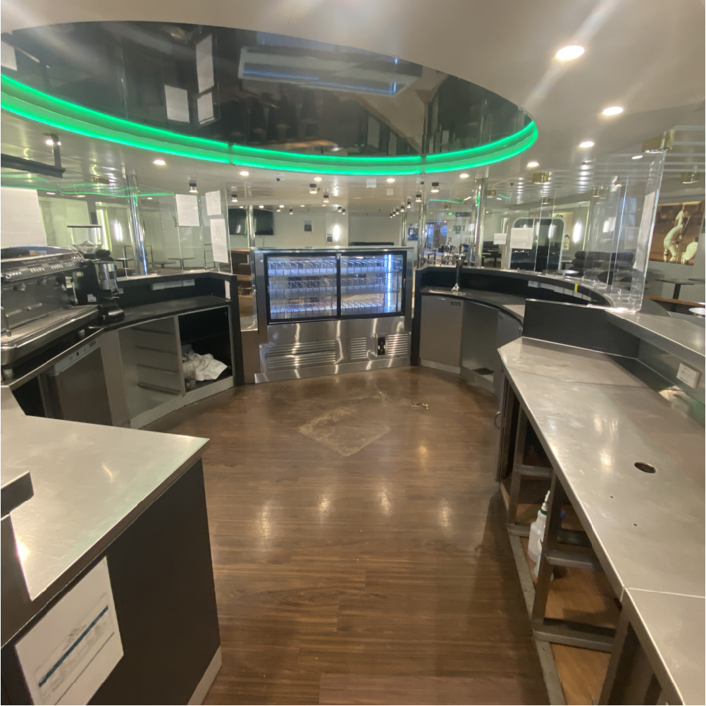 Metal bench tops, cabinets, custom cafe area - Interislander Ferry, Kaitaki - Elliott Engineering