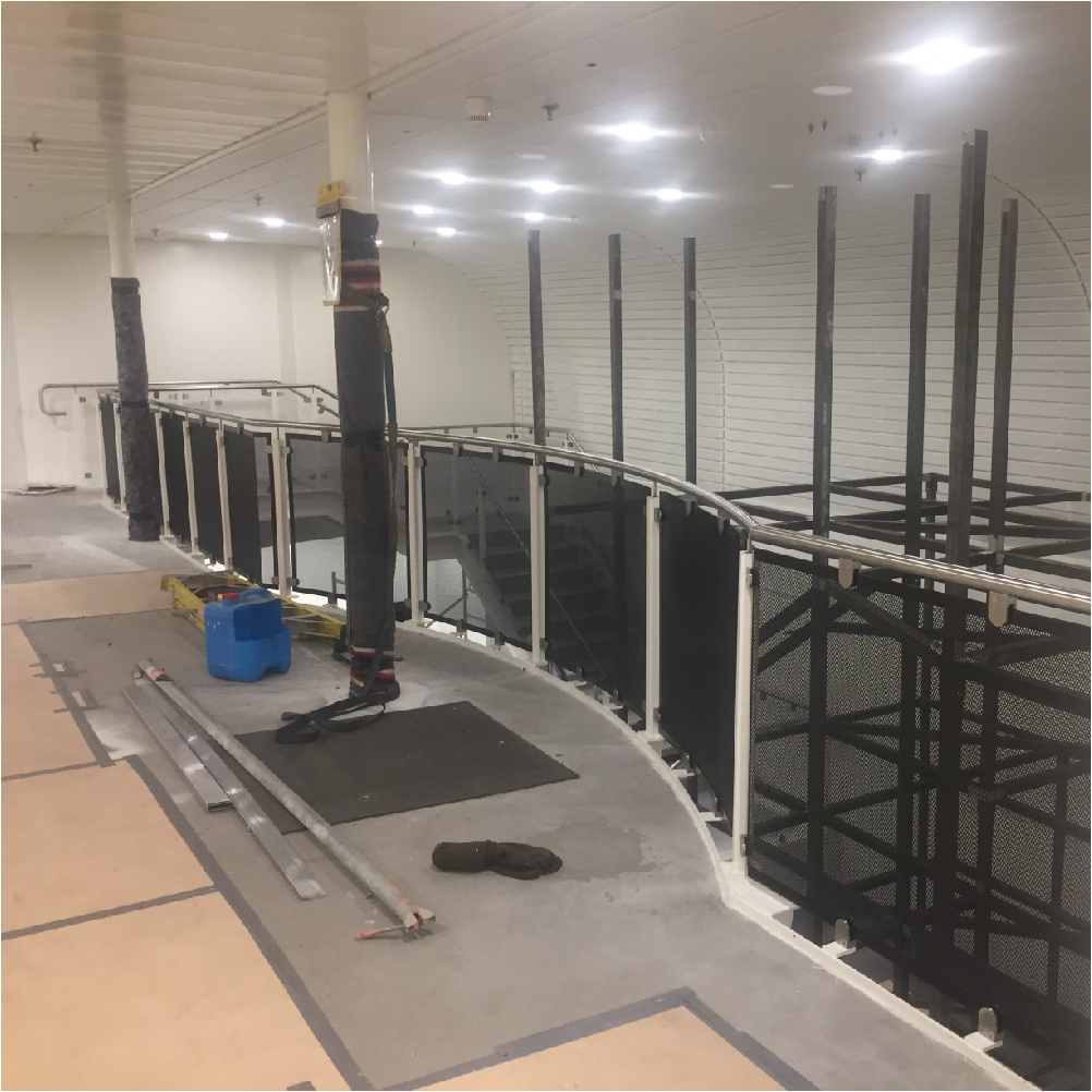 Custom marine quality handrails and balustrades - Interislander Ferry, Kaitaki - Elliott Engineering