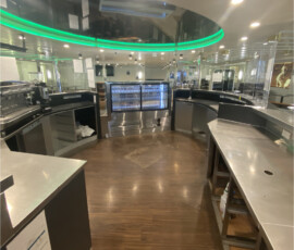 Metal bench tops, cabinets, custom cafe area - Interislander Ferry, Kaitaki - Elliott Engineering