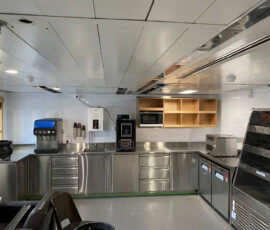 Custom metal fabricated bench tops - Interislander Ferry, Kaitaki - Elliott Engineering