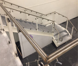 Custom marine quality handrail and stairwell - Interislander Ferry, Kaitaki - Elliott Engineering